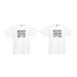 Barn T-Shirt 2-pack -  BORN TOGETHER & FRIENDS FOREVER