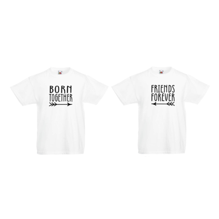 Barn T-Shirt 2-pack -  BORN TOGETHER & FRIENDS FOREVER