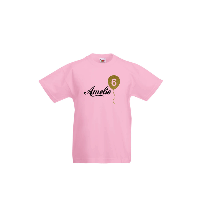 Födelsedags T-Shirt med namn - Ballong