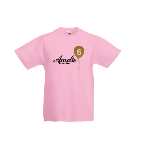 Födelsedags T-Shirt med namn - Ballong