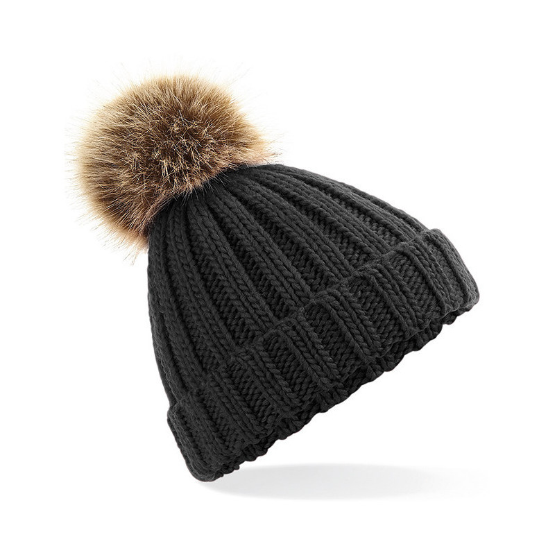 Junior mössa med tofs - Svart