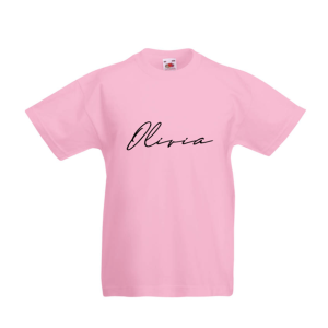 Barn T-Shirt med namn - Signatur