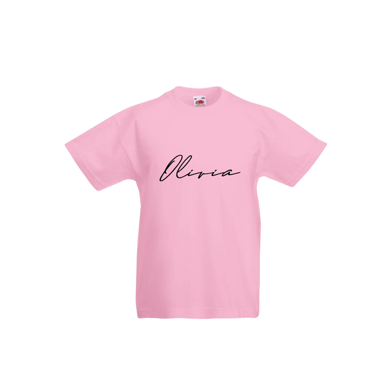Barn T-Shirt med namn - Signatur