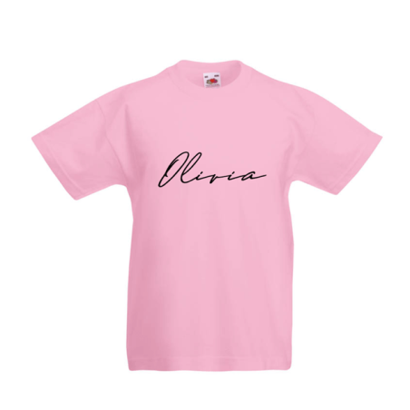 Barn T-Shirt med namn - Signatur