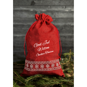 Liten Röd Julklappssäck - God Jul Önskar Tomten