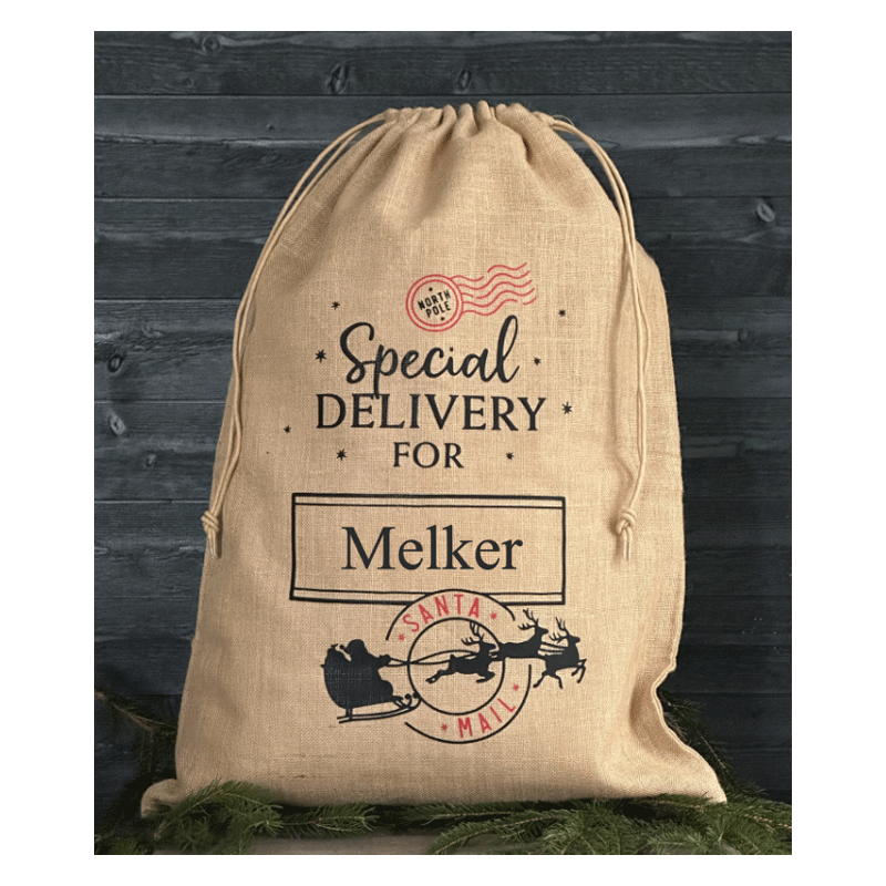 Julklappssäck med namn - Special DELIVERY FOR