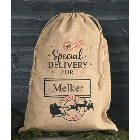 Julklappssäck med namn - Special DELIVERY FOR