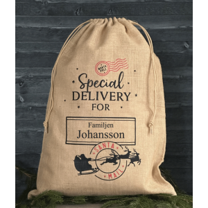 Julklappssäck med namn - Special DELIVERY FOR