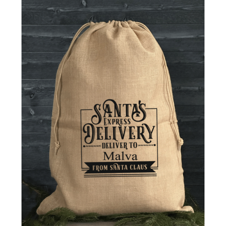 Julklappssäck med namn - SANTA'S EXPRESS